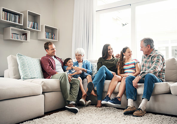 Family enjoying being with one another.