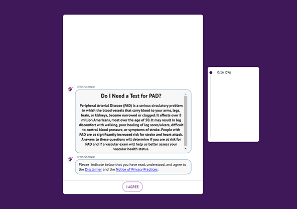 Peripheral Arterial Disease health risk assessment