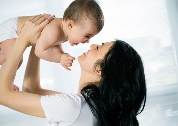 A mother and her baby