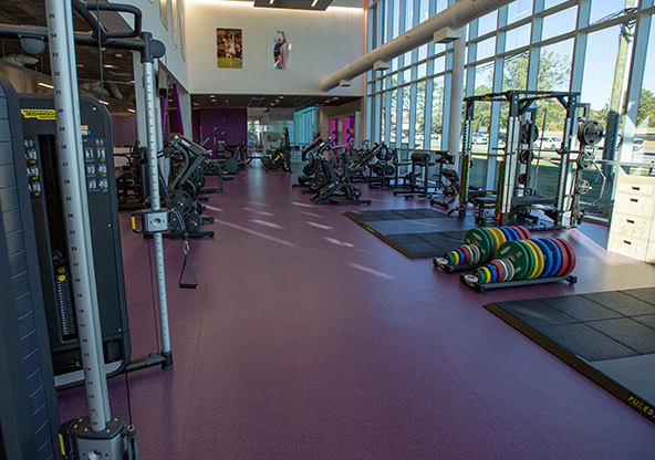 Interior image of the gym at the Human Performance Center
